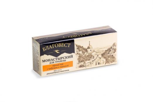 Монастырский Чёрный чай с чабрецом и черникой